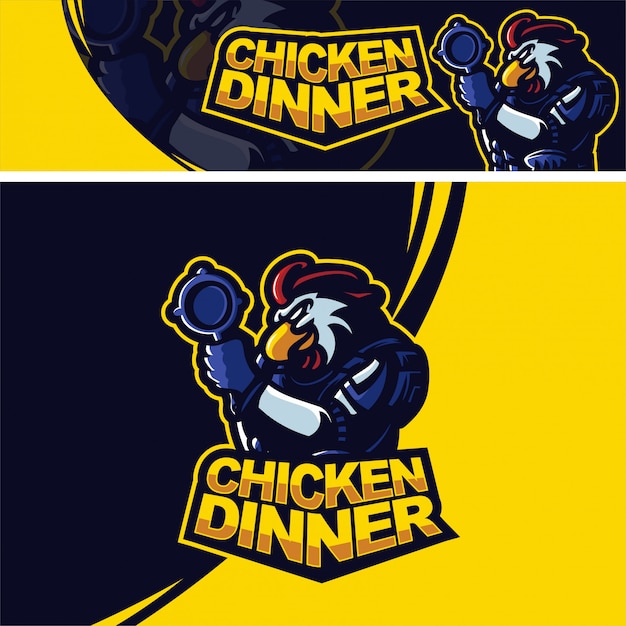 Coq De Poulet Avec Logo Mascotte Premium Pan