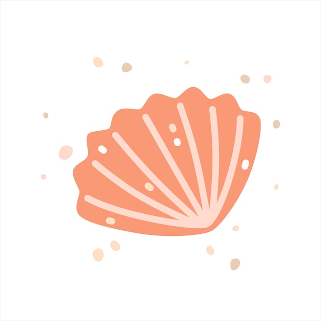 Vecteur coquillage rose, coque. illustration plate vectorielle