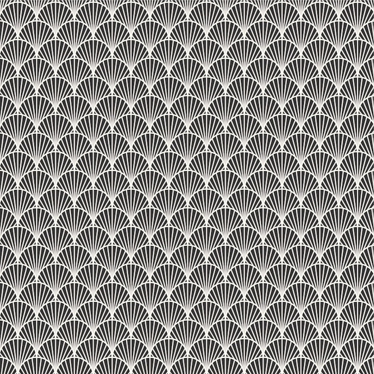 Vecteur coquille de mer noir et blanc sans couture