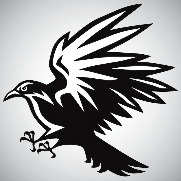 Corbeau Corbeau Logo Vector Noir Et Blanc