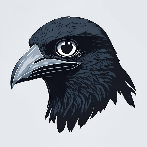 Corbeau Sombre Oiseau Dessin Animé Corbeau Design Plat Vecteur Animal Illustration