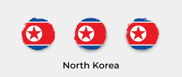 Corée du Nord drapeau grunge bulles icône illustration vectorielle