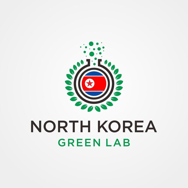 Corée Du Nord Green Lab Logo Vector