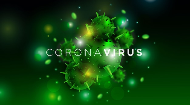 Coronavirus 2019-ncov et fond de virus avec des cellules malades