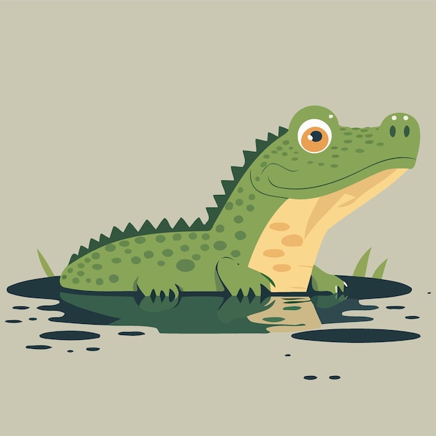 Vecteur corps d'animal reptile crocodile mignon