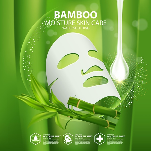 Cosmétique de soins de la peau aux plantes réalistes en bambou