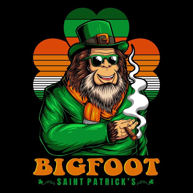 Vecteur le costume de bigfoot est une illustration vectorielle du jour de saint patrick.