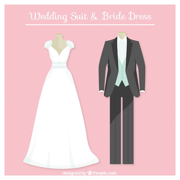 costume de mariage mignon et robe de mariée