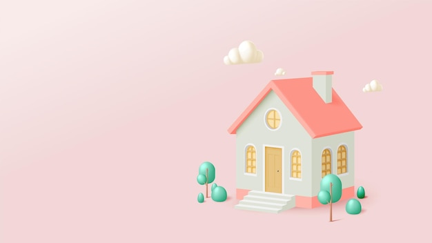 Cottage confortable avec un design minimaliste et des couleurs pastel