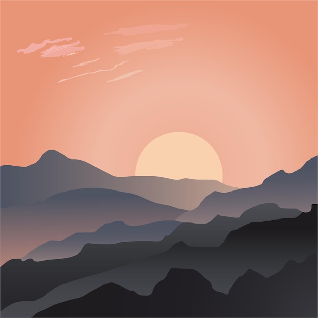 un coucher de soleil au-dessus des montagnes