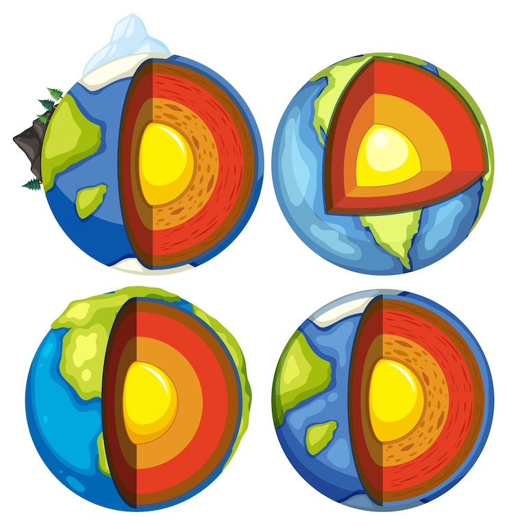 Vecteur les couches du concept de la terre