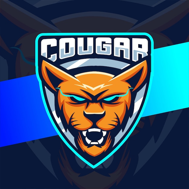 Cougar Puma Mascotte Esport Logo Design