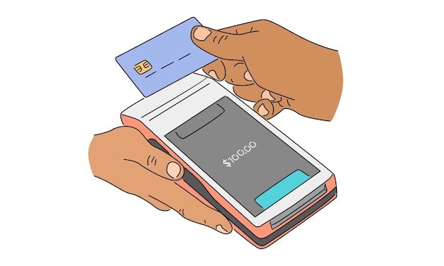 couleur de l'art de la ligne de la machine de carte de paiement
