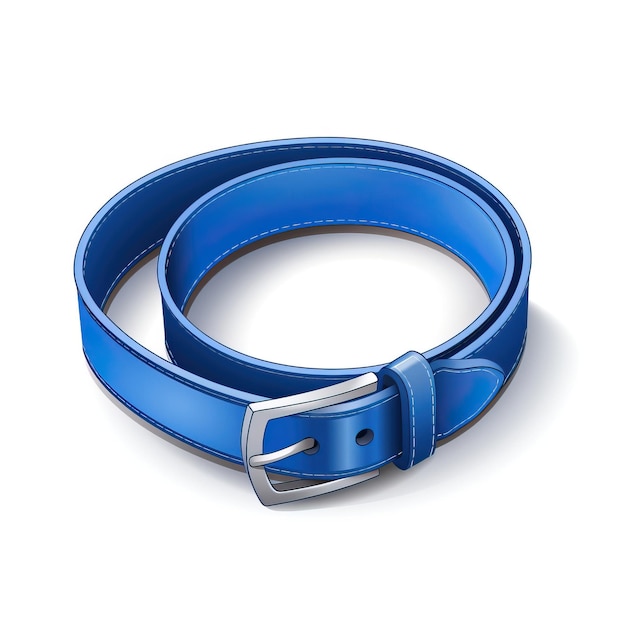 Vecteur couleur bleue ceinture vecteur isométrique fond blanc isoler