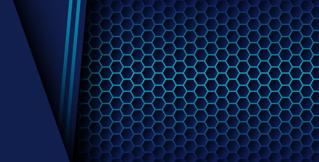couleur bleue avec liste de gradient bleu recouvrant le fond couche de recouvrement réaliste sur le motif hexagonal