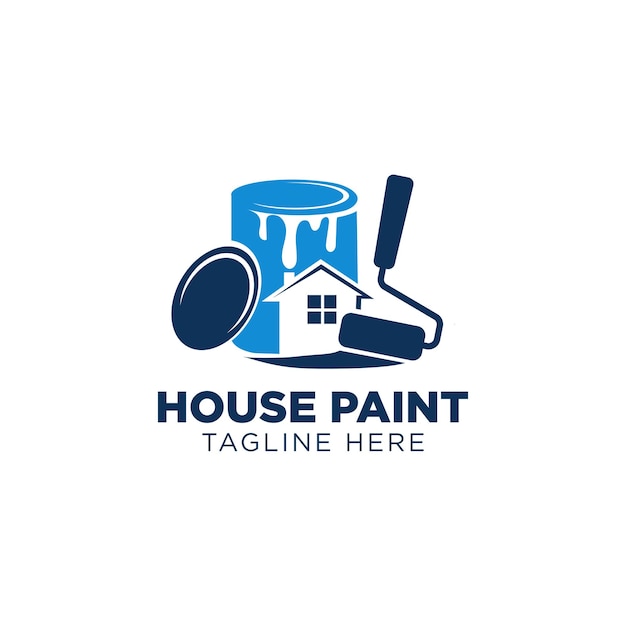 Couleur Bleue Maison Peinture Logo Entreprise Clipart