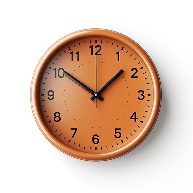 Couleur Brune Horloge Vecteur 3d Fond Blanc Isolé Hig