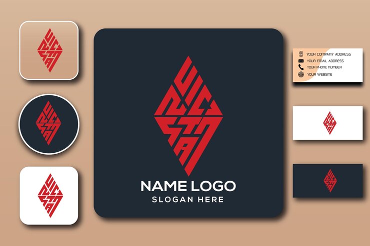 Vecteur couleur du modèle de logo monogramme unic star modifiable
