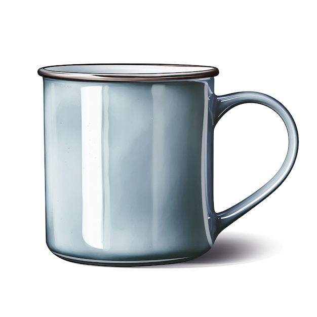 Couleur grise Vector d'aquarelle de tasse isolé sur fond blanc