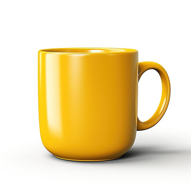 Couleur Jaune Vecteur De Gradient Mug Isolé De Fond Blanc