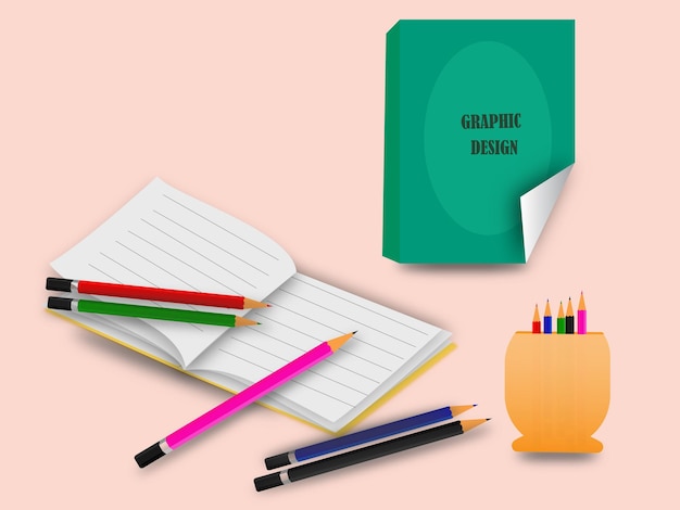 couleur de livre et de crayon