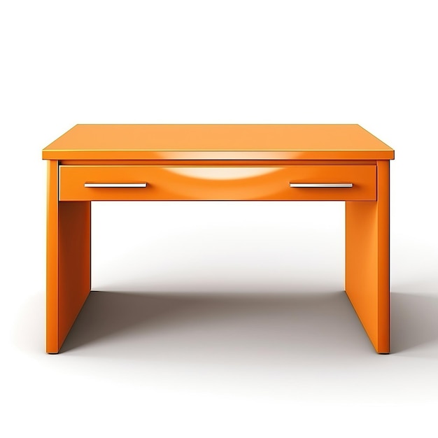 Couleur Orange Bureau Vecteur 3d Fond Blanc Isolé Hig