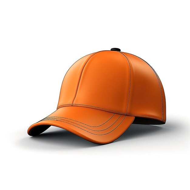 Vecteur couleur orange chapeau vectoriel 3d fond blanc isolé haut