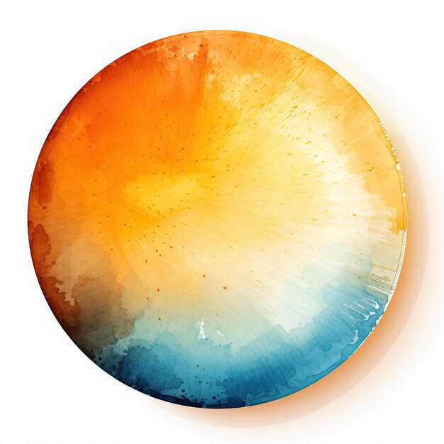 Couleur orange Vector d'aquarelle de plaque fond blanc iso