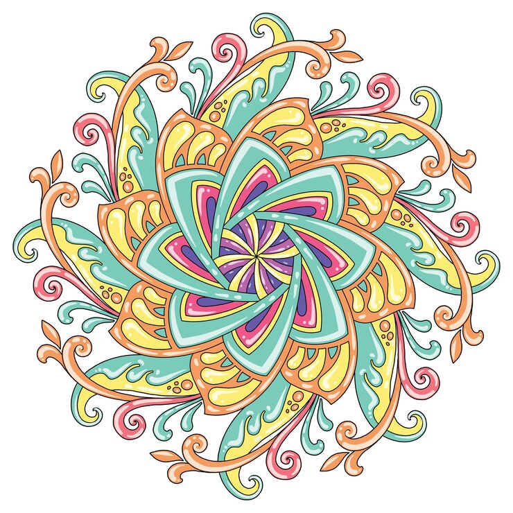 Couleur pastel mandala pour impression ou conception murale