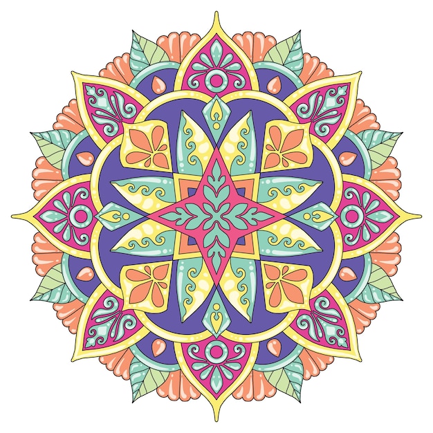 Vecteur couleur pastel mandala pour impression ou conception murale