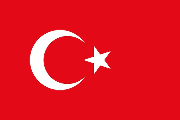 Vecteur la couleur et les proportions originales du drapeau de la turquie