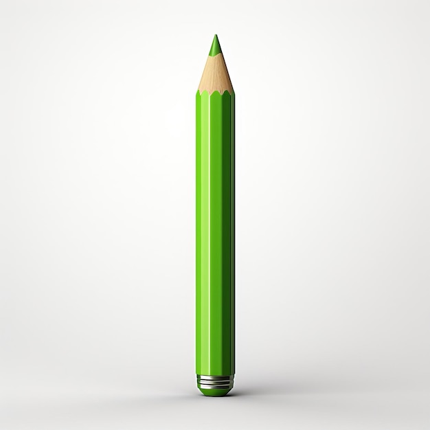 Vecteur couleur verte crayon vecteur 3d fond blanc isolé
