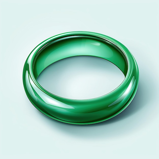 Couleur Verte Vecteur Isométrique De L'anneau Isolat De Fond Blanc