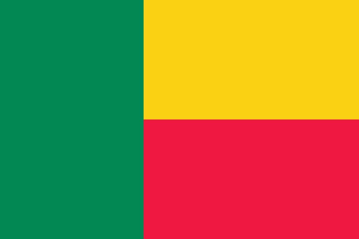 Vecteur les couleurs officielles du drapeau du bénin et l'illustration vectorielle numérique des proportions