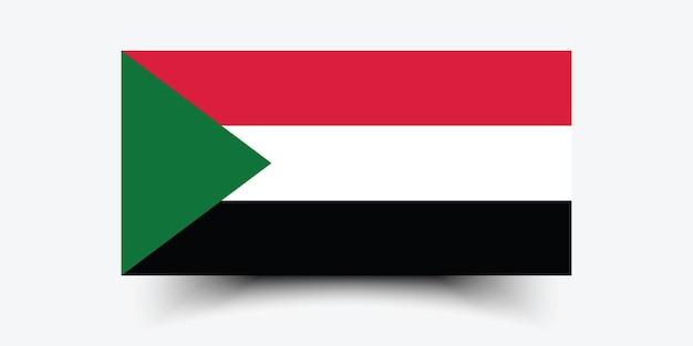 Les couleurs officielles du drapeau du Soudan et l'illustration vectorielle numérique des proportions