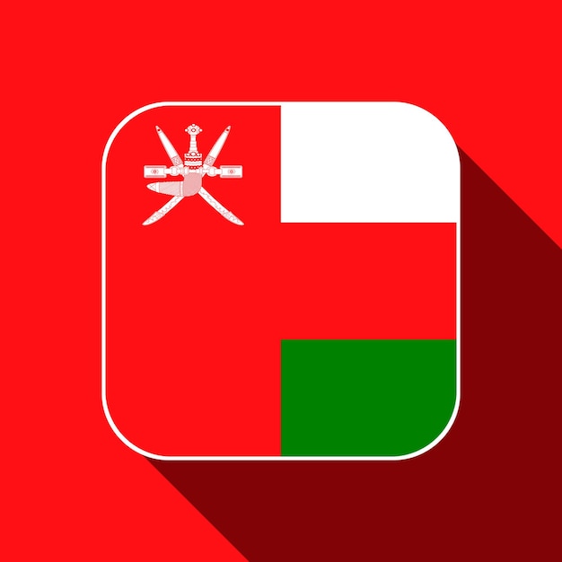 Vecteur couleurs officielles du drapeau d'oman illustration vectorielle