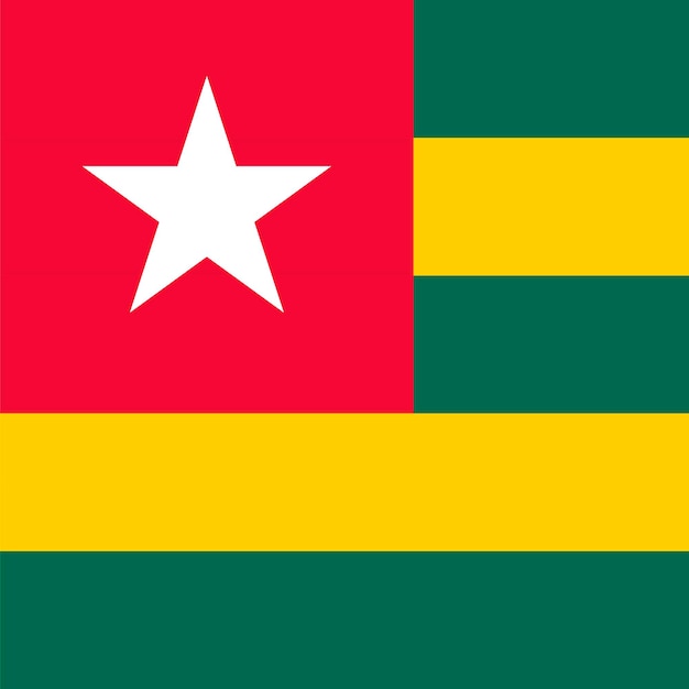 Vecteur couleurs officielles du drapeau togolais illustration vectorielle