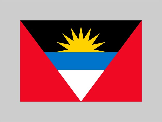 Couleurs et proportion officielles du drapeau d'Antigua-et-Barbuda Illustration vectorielle