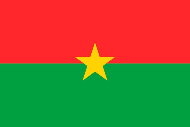 Vecteur couleurs et proportion officielles du drapeau du burkina faso illustration vectorielle