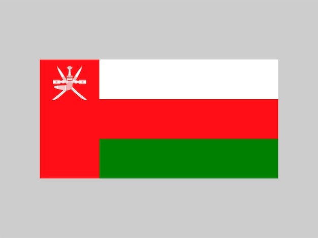 Couleurs et proportion officielles du drapeau d'Oman Illustration vectorielle