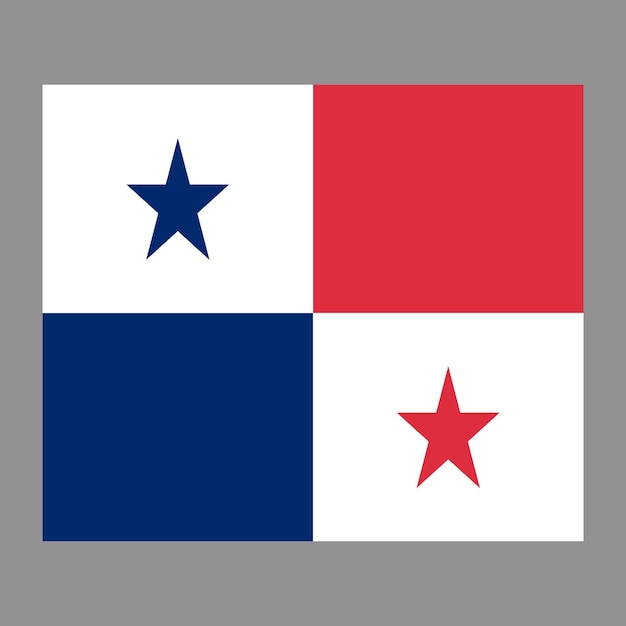 Couleurs et proportion officielles du drapeau panaméen Illustration vectorielle