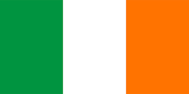 Vecteur couleurs et proportions originales du drapeau irlandais illustration vectorielle eps 10