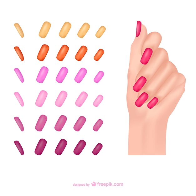 Vecteur couleurs de vernis à ongles