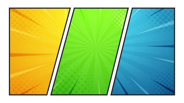 Couleurs de zoom en demi-teinte de bande dessinée de bande dessinée, texture en demi-teinte et arrière-plans de super-héros