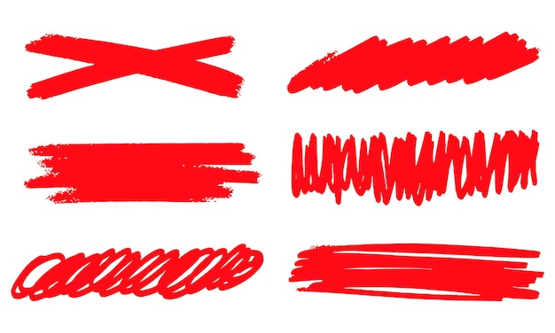 Vecteur coup de pinceau abstrait souligné marqueur griffonné jeu doodle dessiné à la main illustration vectorielle