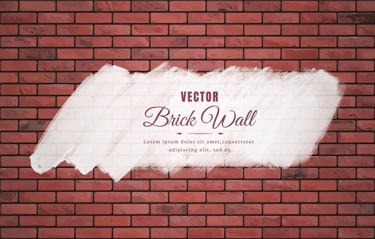 Vecteur coup de pinceau blanc sur fond de texture de modèle de mur de brique de bloc brun