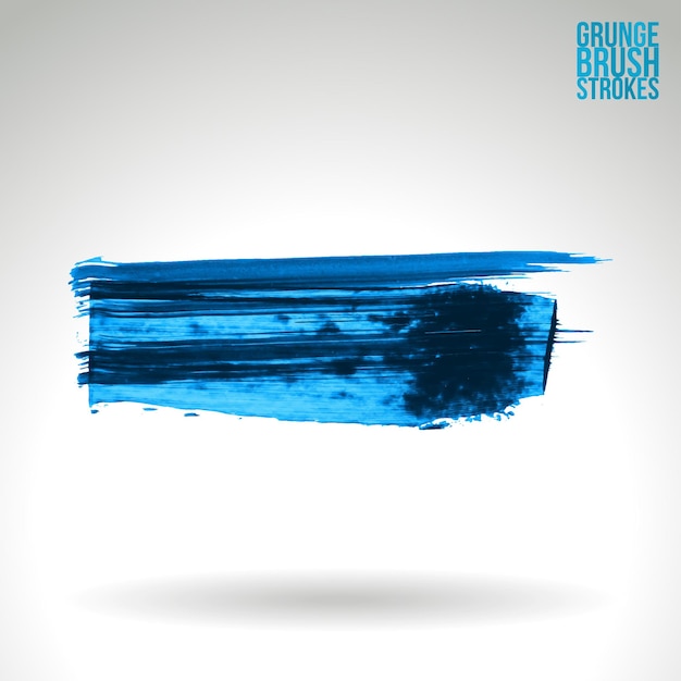 Coup de pinceau bleu et texture Élément abstrait peint à la main de vecteur grunge