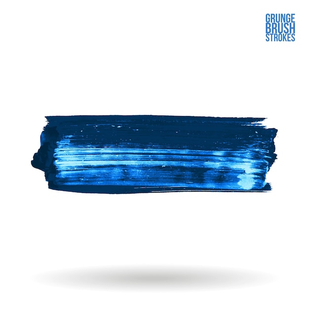 Coup De Pinceau Bleu Et Texture élément Abstrait Peint à La Main De Vecteur Grunge