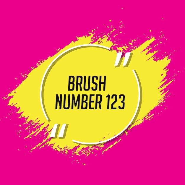 Coup de pinceau de couleur jaune grunge d'encre avec cadre blanc