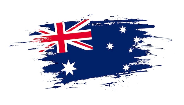 Coup de pinceau dessiné à la main créatif drapeau de l'Australie pays illustration vectorielle